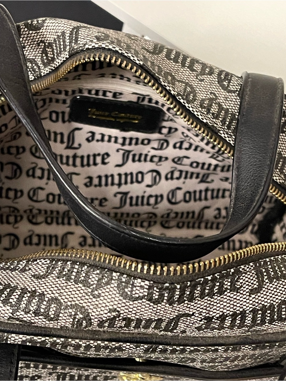 Juicy Couture Logo Print Tote Bag Black & White - Picture 3 of 4
